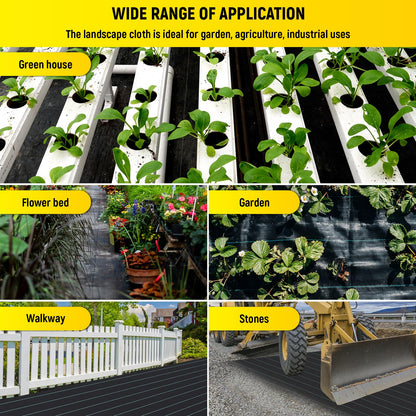 Doniks 6x300ft Driveway Fabric,3.5OZ Commercial Heavy Duty Weed Barrier Fabric, Garden Landscape Fabric,French Drain Fabric for Erosion Control,Landscape Fabric,Weed Barrier,Construction Projects