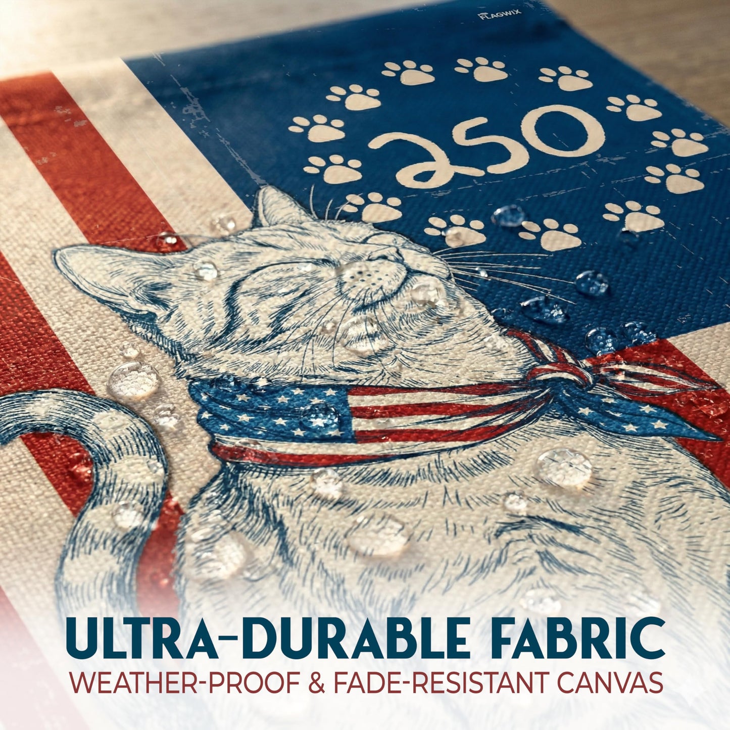FLAGWIX American Patriotic Cat Garden Flag - Polyester Double-sided Yard Flags For Outside Garden Flag (11.5" x 17.5") - 4th of July Decorations for Home Yard Garden Decor Banner, Gifts For Men Women