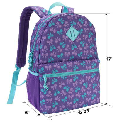 SUPRANICE 24-Pack 17" Elementary Bulk Backpacks for School, Bulk Printed Bookbags for Boys and Girls Ages 5-11, Assorted Prints for School Drives, Donations, and Giveaways