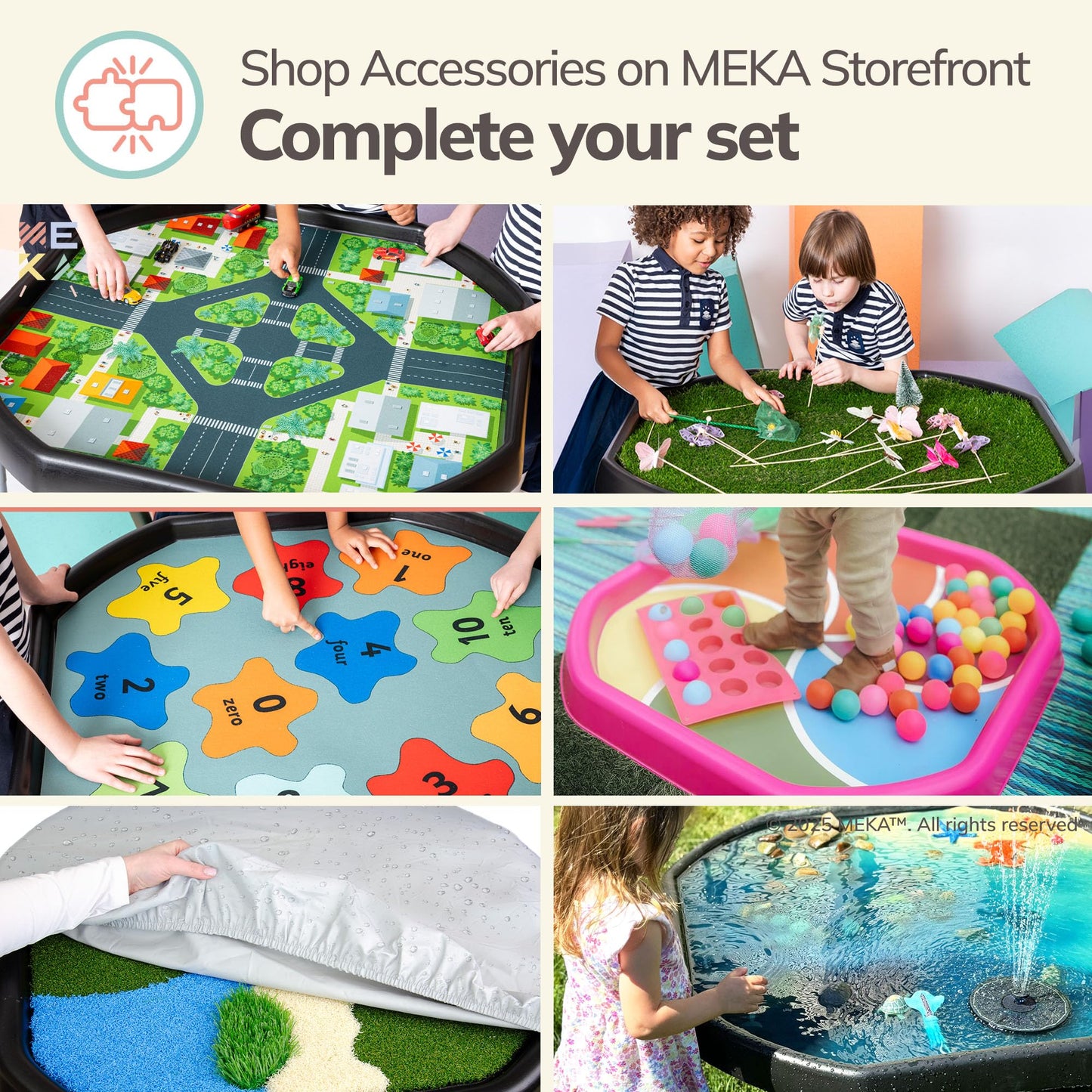 MEKA Large 38"x38" Tuff Tray Pink, Indoor Activity Sensory Tray Children, Outdoor Play Sand and Water Tray for Toddlers and Kids, Toy Boys Girls