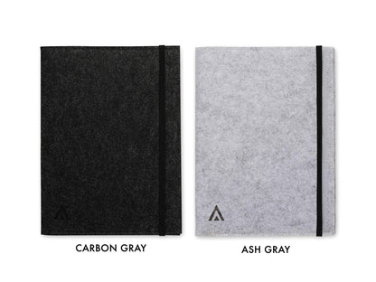 Eco-Friendly Folio Cover Compatible with Rocketbook, Moleskins, Notebooks and Journals - with Adjustable Pen Holder, Organizer Pockets, Business Card Holder - Letter Size 8.5 x 11(Carbon Gray)
