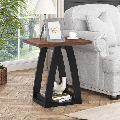 FROMJBEST End Table, Side Table, Nightstand, Sofa Side Table with Shelf, Modern End Table for Living Room, Bedroom