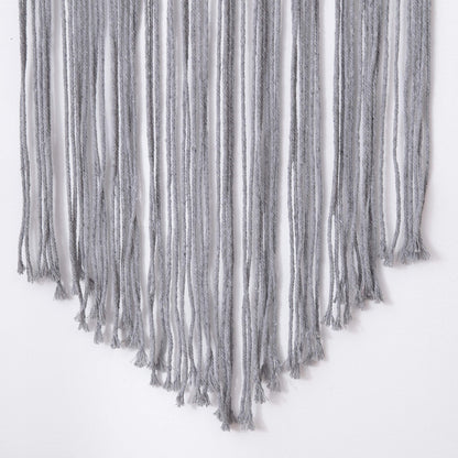 laddawan Macrame Wall Hanging Cotton Rope Wall Art Woven Tapestry Boho Chic Wall Decoration (Light Grey)