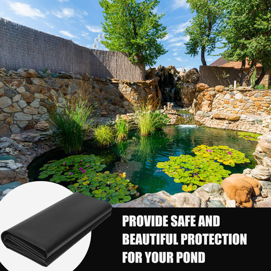 Hoolerry Pond Liner, 45 Mil EPDM Rubber Fish Safe Pond Liner Easy Cutting for Outdoor Waterfall, Fish or Koi Pond Water Garden, Fountains and Bed Planter, Black (10 x 7 Ft)