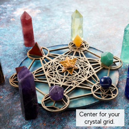 Amazing Gemstone Aragonite Merkaba Crystal - 1 Inches Metaphysical Merkaba Star for Meditation - Energetic Tetrahedron Crystal and Healing Stones for Spiritual Growth and Healing (20-25mm)