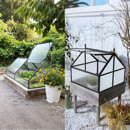 Quibbay 6PCS Polycarbonate Greenhouse Panels, 4' x 2' x 0.32'' Three-layer Honeycomb Panels Polycarbonate Sheet, Clear Waterproof UV Protected Corrugated Plastic Roof Panels for Greenhouse Replacement