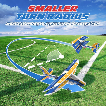 DEERC RC Plane, 2.4GHZ Remote Control Airplane W/ 3 Batteries & 6-axis Gyro Stabilizer, 2CH RTF RC Glider Toy for Beginners Kids Boys Girls Adults