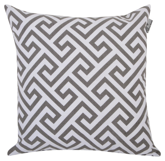 Accent Home Cotton Canvas Throw Cushion Cover Printed Both Side For Home Sofa Couch, Chair Back Seat,4pc pack 18x18" in Color Grey