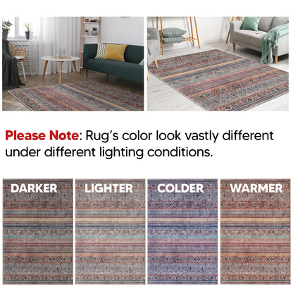 Keen Home Design 3x5 Rug - Machine Washable Entry Rug with Non-Slip Backing, Ideal for Enteryway, Kitchen, Bathroom, Laundry Room - Vintage, Easy Clean, Durable, Low Pile Rug - (3' x 5')