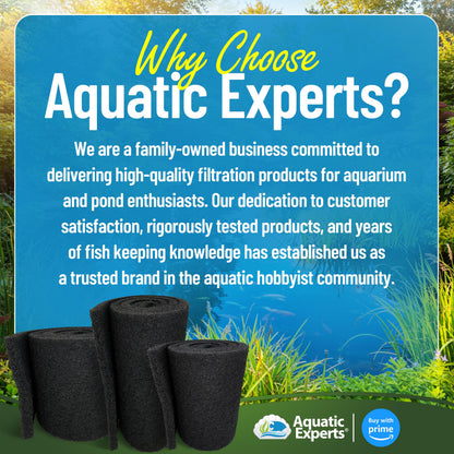 Aquatic Experts Classic Koi Pond Filter Pad COARSE – Black Bulk Roll Pond Filter Media, Rigid Ultra-Durable Latex Coated Fish Pond Filter Material US, (18" x 36")