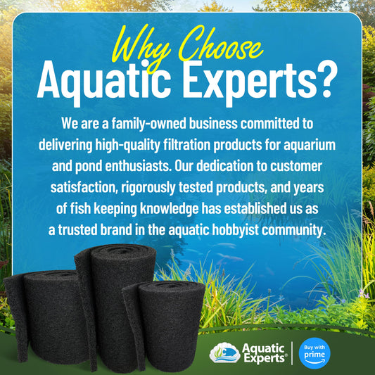 Aquatic Experts Classic Koi Pond Filter Pad COARSE – Black Bulk Roll Pond Filter Media, Rigid Ultra-Durable Latex Coated Fish Pond Filter Material US, (18" x 36")