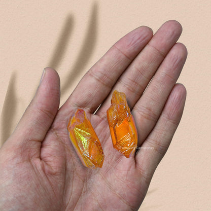 Amazing Gemstone Tangerine Aura Quartz Raw Crystals Point and Healing Stones, Natural Rocks for Meditation and DIY Raw Stones and Crystals (1 lb)