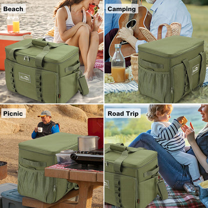 Youngoa Cooler Bag 48 Cans Insulated Soft Cooler Ice Chest Large Collapsible Cooler Bag 32L Soft Side Coolers for Picnic, Beach, Camping, Travel