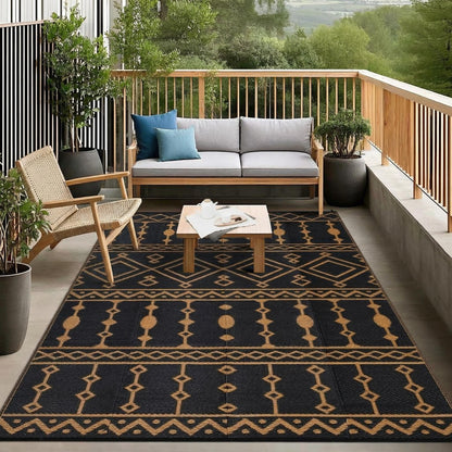 Jojoka Outdoor Waterproof Plastic Straw Rug, Large Reversible Portable Floor Mat, Outside Carpet for Patio, Balcony, Deck, Porch, Backyard, RV Travel & Camping