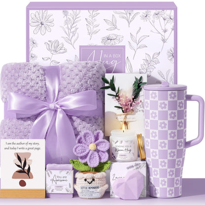 Mothers Day & Birthday Gifts for Women - Get Well Soon Spa Care Package, Luxury Self Care Gift Basket for After Surgery & Cancer Care Inspirational Thinking of You Sympathy Gift Set for Mom Her Friend