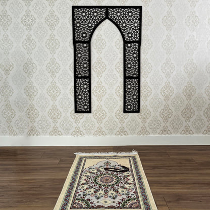 iwa concept Wooden Mihrab Wall Design, Islamic Wall Art, Pray Room Decor, Housewarming Gift for Muslims at Ramadan (XXLarge)