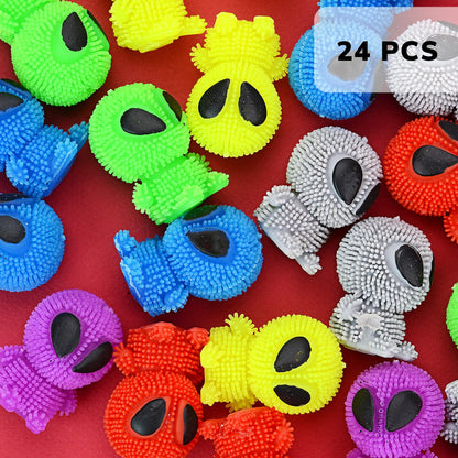 Alien Toys for Kids - 1.75 Inch Alien Toys for Kids - Funny Squishy Toys for Party Favors, Goody Bags, Classroom Prizes - Mini Puffer Ball - Pack of 24 - Easter Basket Stuffers