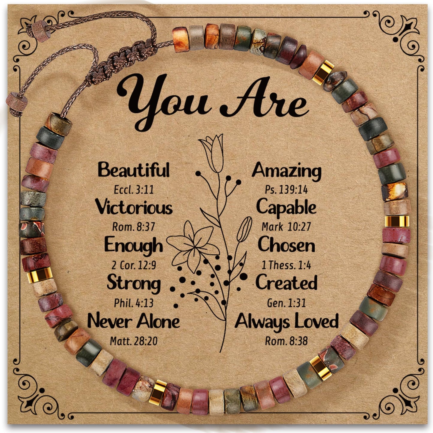 ZOKCC Inspirational Gifts Bracelets for Women: Mothers Day Gifts for Mom - Healing Natural Stone Beads Bracelets Thinking of you Get Well Soon Gift for Women Friends Sister Mom