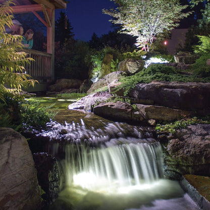 Aquascape 2-Watt Color-Changing Waterfall and Landscape Light for Ponds and Fountains – Smart App Controlled LED Spotlight, 84057