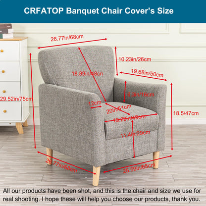 CRFATOP Stretch Mid Century Modern Armchair Slipcover 1-Piece Solid Accent Chair Covers with Arms Soft Waterproof Chair Slipcovers for Living Room Furniture Protector Office Reception Reading,Beige