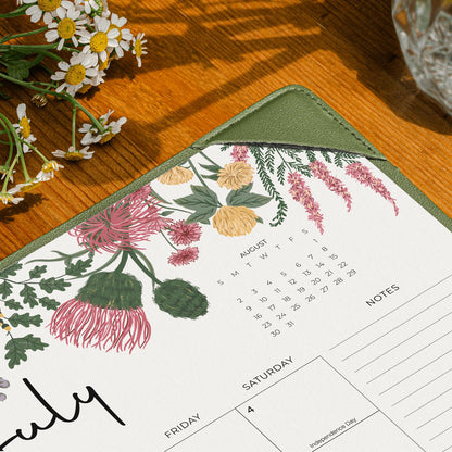 Cabbrix Desk Calendar 2026 with Desktop Mat, Desk Pad Calendar 15"x 12" From July 2026 to December 2027, Desk Calendar for Home Office and School, Easy Planning, Green