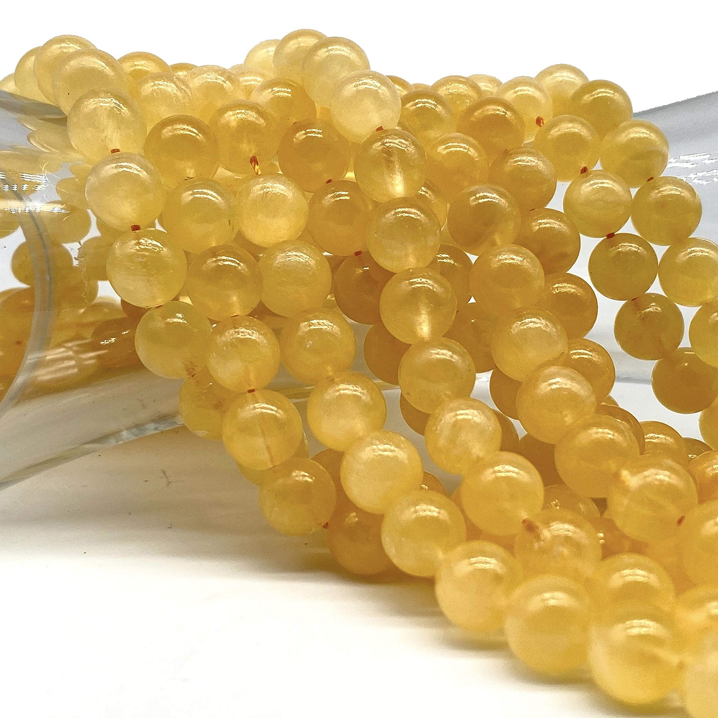 ABCGEMS Moroccan Golden Sunset Selenite Beads AKA Honey Calcite (Gorgeous Color- Mohs Hardness 4) DIY Jewelry Making Beading Supplies - Smooth Round 10mm