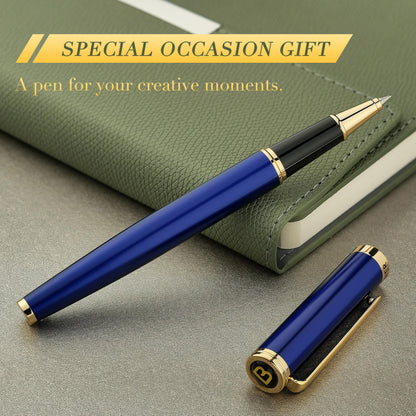 BEILUNER Luxury Rollerball Pen,24K Gold Trim,Noble and Elegant Designs,Schneider Ink Refill, Best Roller Ball Pen Gift Set for Men & Women, Professional, Executive Office, Nice Pens