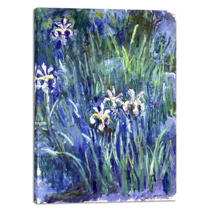 Wieco Art Canvas Print Wall Art Irises by Claude Monet Oil Paintings Reproduction Landscape Pictures Artwork on Canvas Art for Living Room Decorations and Wall Decor
