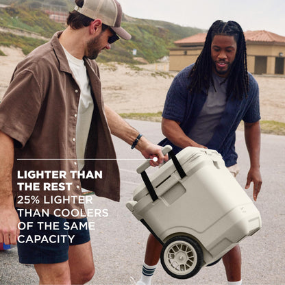 Coleman Pro Heavy-Duty 55qt Wheeled Ultra-Light Premium Hard Cooler, Extra-Thick Insulation Keeps Ice up to 5 Days, 92-Can Capacity, Heavy-Duty Wheels