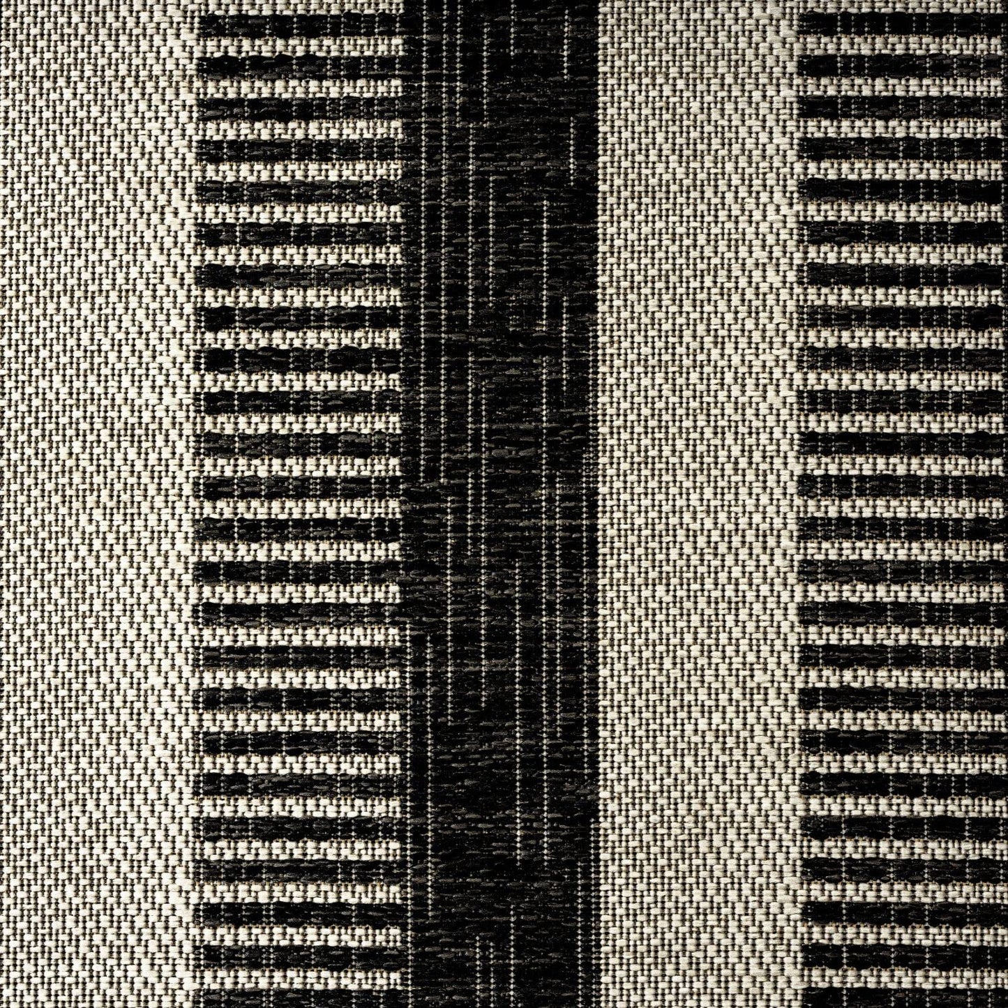 Nicole Miller New York Patio Country Charlotte Modern Stripe Indoor/Outdoor Area Rug, Black/Grey, 5'2"x7'2"