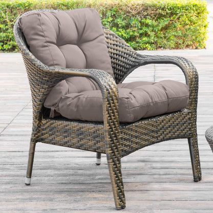 QILLOWAY Outdoor Chair Cushion for Patio Furniture, Waterproof Patio Cushions with Ties, Fade Resistant Replacement Pads for Outdoor Rocking Chairs,Tan,Grey