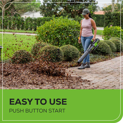 Greenworks 60V (610 CFM / 130 MPH) Cordless Leaf Blower, High Power, Lightweight & Quiet Operation for Wet Leaves, Driveways and Dense Gravel, Includes 2.5Ah Battery & 5A Rapid Charger