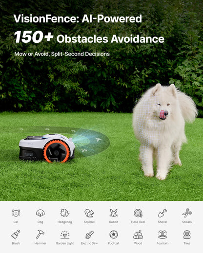 Segway Navimow i206 AWD Robot Lawn Mower (New i105N), Wire-Free Robotic Mower, All-Wheel Drive for 45% Slopes, Auto Mapping, NRTK + Vision, 2–3.6 in Cutting Height, Covers 0.15 Acre