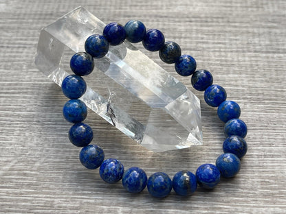 GAF TREASURES Lapis Lazuli Crystal Bead Bracelet 8mm, Genuine Lapis Lazuli Stretch Gemstone Bracelet, Healing Crystal Bracelet, Gift for Men & Women (1)