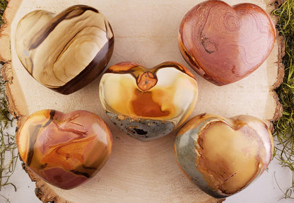 JIC Gem 1.3-1.5" Natural Ocean Jasper Palm Stone Crystal Healing Gemstone Decoration Worry Therapy Heart Shape Set of 10 Wholesale