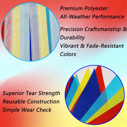 Red Yellow and Blue Pennant Banner String DIY Triangle Garland Flags for Kids Birthday Baby Showers Carnival Clown Operations Outdoor Garden Festivals School Events Weddings Picnics 66Ft 64Pcs