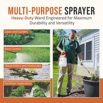 PetraTools EZ1 Battery Powered Sprayer 1 Gallon - Lawn and Garden Electric Sprayer for Weed/Pest Control, Watering & More - Battery Operated for Effortless Spraying (1 Gallon)