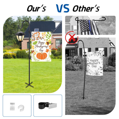 Ottsuls Garden Flag Stand, Heavy Duty Flag Pole Holder with Shepherd Hook for Yard Decoration, 45 INCH Sturdy Yard Flag Post Stake Outdoor Garden Flag Holder for 14''x20'' Flags (Without Flag)