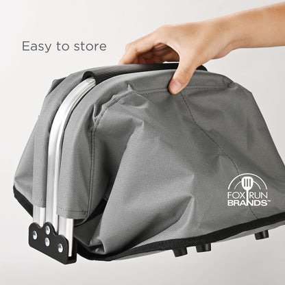 Fox Run Collapsible Shopping Basket with Handle, 17" x 10" x 9" Harvest and Picnic Basket