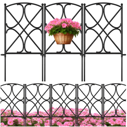 AMAGABELI GARDEN & HOME 10 Panels 24in(H)×10ft(L) Decorative Garden Fences and Borders for Dogs Rustproof Metal No Dig Fence Panels Garden Edging Border for Animal Barrier Flower Beds Yard Patio