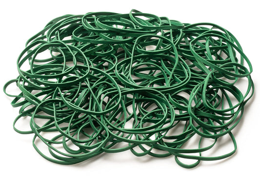 PlasticMill Green Rubber Bands Size 33 (3 1/2" x 1/8") - #33 Colored Rubber Bands Office Supplies - Strong, Elastic Bands for Crafts, Balloon Garland, Cash, File Folders (100-Pack)