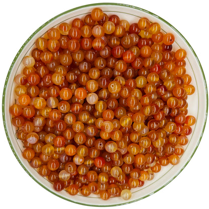 WHNKFB 10mm 50PCS Natural Red Agate Round Beads, Banded Loose Gemstone Beads for Jewelry Making Craft - 4mm 6mm 8mm 10mm Options with Free Elastic Cord