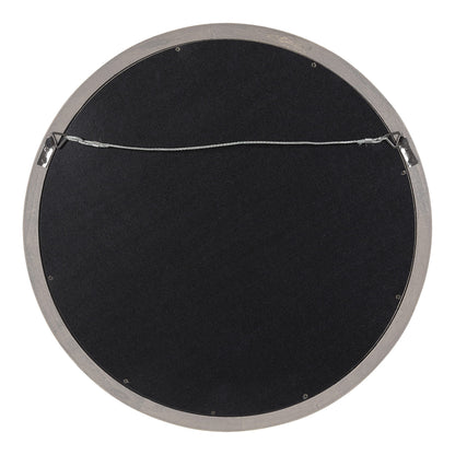 Kate and Laurel Hogan Farmhouse Round Wall Mirror; 18 Inch Diameter; Gray; Sophisticated Modern Mirror for Wall