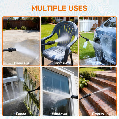 Electric Pressure Washer Power Washer Electric Powered Power Wash Power Washers with Adjustable Nozzle, Pressure Cleaning Machine with Foam Cannon for Cars, Fences, Driveways, Patios, Home Cleaning
