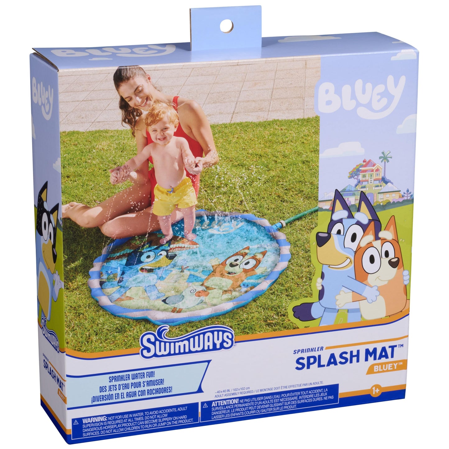SwimWays Bluey Splash Mat, Kids Splash Pad, Outdoor Toys, Bluey Party Supplies and Water Toys for Kids Ages 1 & Up