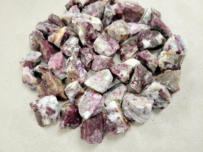 Half Pound Rubellite Tourmaline - Bulk Pink Tourmaline Rough Stones - Raw Natural Stones & Crystals - Fountain Rocks for Tumbling, Polishing, Wire Wrapping, Reiki, Chakra Crystal Healing