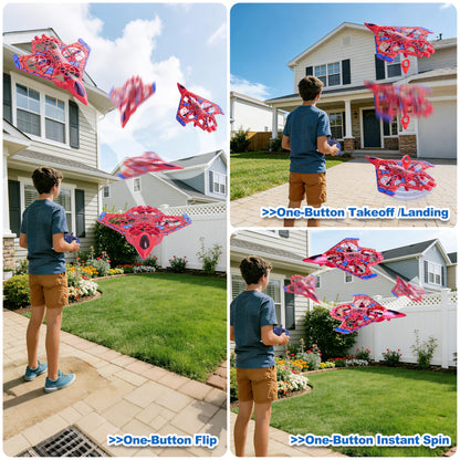 LIHBCAIYI Remote Control Airplane,RC Plane for Adults with LED Lights 360° Flip Fighter Jet Drone Flying Toys Easy to Fly for Beginner 14+ Years Old (Red)