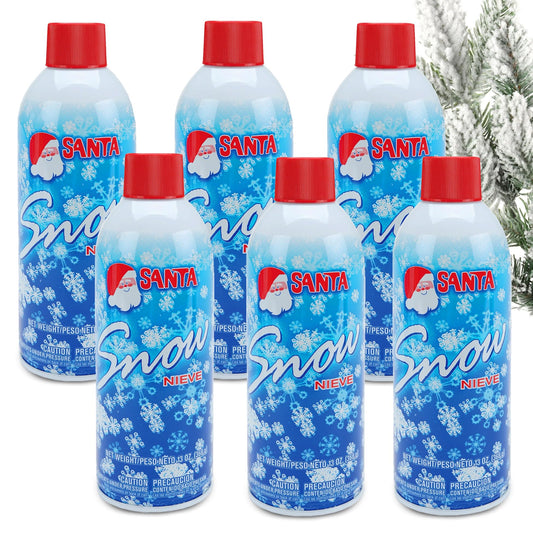 GRAS Art Bundles Christmas Fake Snow Spray 13oz 6-Pack – Instant Artificial Snow for Trees, Windows, Wreaths & Holiday Crafts – Easy Winter Decoration Kit for a Frosty, Snowy Finish