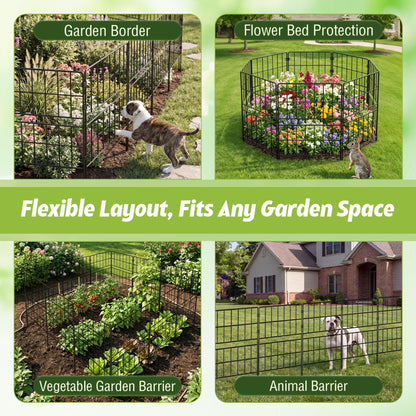 31.5 Inch(H) X 20 Ft(L) Tall Decorative Garden Fence 14 Pack Fencing Panels, Metal Wire Border No Dig Fencing Animal Barrier for Dog, Flower Edging for Yard Landscape Patio Outdoor Decor