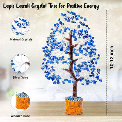 Crocon® Lapis Lazuli Crystal Tree of Life Birthday Gifts for Men, Dad, Friends Healing Crystals Spiritual Blue Shelf Crystal Decor Feng Shui Table Decor Gift for Men Housewarming Home Decor Gift